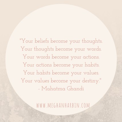 -Your beliefs become your thoughts. Your thoughts become your words. Your words become your actions. Your actions become your habits. Your habits become your values. Your values become your destiny.- - Mahatma Ghandi